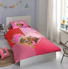 Dekbedovertrek Good Morning Sweet Horse Pink Flanel