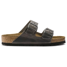 Sandale Birkenstock Arizona Soft Footbed Nubuck Iron Regular Herren-Schuhgröße 41