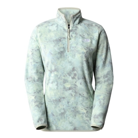 Pullover The North Face 100 Glacier 1/4 Zip Women Lime Cream Grit Texture Print