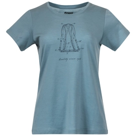 T-Shirt Bergans Graphic Wool Tee Orion Blue Damen-XS