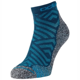 Sok Odlo Quarter Active Warm Hike Graphic Deep Dive Stunning Blue