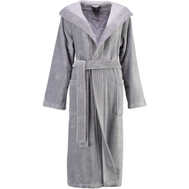 Dressing Gown Cawö 802 Uni Hood Women Grey