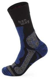 Chaussettes de Randonnée Hanwag Unisex Hanwag Trek-Merino Socke Black Royal Blue