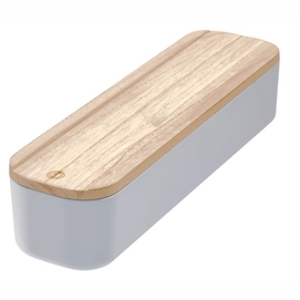 Opbergbox iDesign Compact Met Deksel Grijs (36,5 x 9 cm)