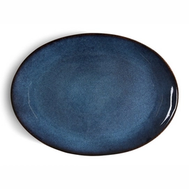 Plate Bitz Oval Black Dark Blue 45 x 34 cm