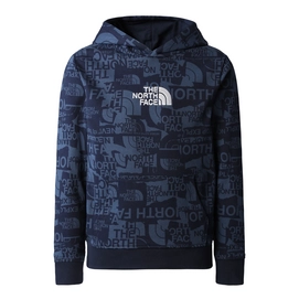 Pullover The North Face Drew Peak Light Pullover Hoodie Kinder Summit Navy TNF Brand Proud Print-L