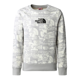 Pullover The North Face Drew Peak Light Crew Boys Meld Grey TNF Brand Proud Print
