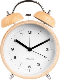 Wekker Karlsson Classic Bell Wood With White Dial 21 cm