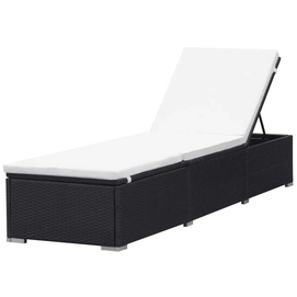 Ligbed Vida Rattan Met Kussen Grijs