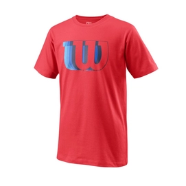 Tennisshirt Wilson Blur W Tech Tee Infrared W Jungen