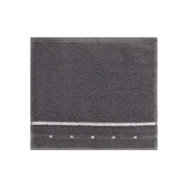 Face Towel Vossen Quadrati Dark Grey White (set of 6)