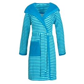 Dressing Gown Esprit Women Striped Hoody Turquoise