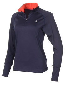 Sweat de Tennis K Swiss TAC Heritage L S Zip Mock Navy