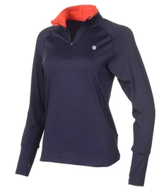 Tennis Sweatshirt K Swiss Heritage Long Sleeve Zip Mock Women Navy