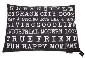 Hondenkussen Lex&Max Tekst Urban Antraciet 100 x 70 cm