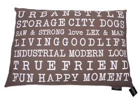 Hondenkussen Lex&Max Tekst Urban Taupe