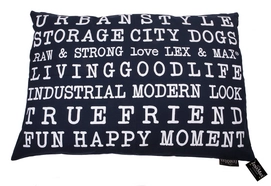 Hondenkussen Lex&Max Tekst Urban Indigo