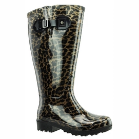 Regenlaars Wide Wellies Leopard Bruin Kuitmaat XL-Schoenmaat 42