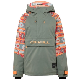 Ski Jacket O'Neill Women Original Anorak Pink Aop W/ Green