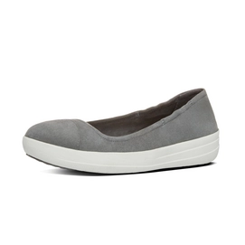 Ballerina FitFlop F-Sporty Suède Charcoal