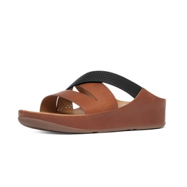 FitFlop Hola Slide Dark Tan Black