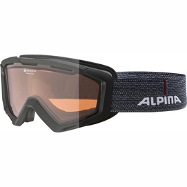 Masque de ski Alpina Panoma Black Denim QH Orange