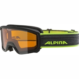 Masque de ski Alpina Scarabeo Junior Black Neon DH Orange