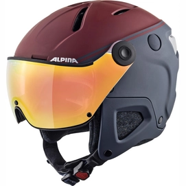 Skihelm Alpina Attelas Visor Qvm Nightblue Bordeaux Matt Unisex