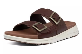 FitFlop Men Arlo Adjustable Slide Leather Cognac