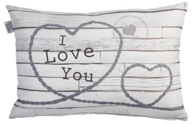 Sierkussen Ariadne at Home Love Wood Grijs (30 x 50 cm)