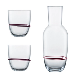 Karaf Zwiesel Glas Aura Set + 2 Tumblers Aubergine