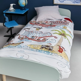 Beddinghouse Kids Pirate Ship Blauw Dekbedovertrek Katoen