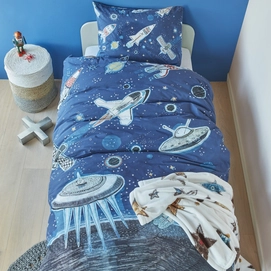 Beddinghouse Kids Space Blauw Dekbedovertrek Katoen
