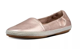 FitFlop Women Siren Leather Espadrilles Leather Rose Gold