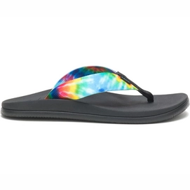 Slipper Chaco Women Chillos Flip Dark Tie Dye Black