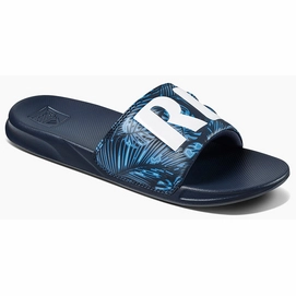 Slipper Reef Men One Slide Navy Palm