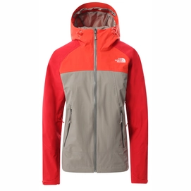 Jas The North Face Women Stratos Jacket Mineral Grey Flare Horizon Red
