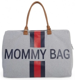 Verzorgingstas Childhome Mommy Bag Big Canvas Grey Stripes Rood Blauw