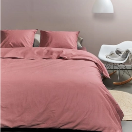 Dekbedovertrek Ambiante Cotton Uni Pink Katoen-140 x 200 / 220 cm | 1-Persoons