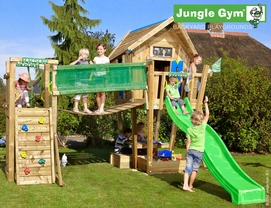 Speelset Jungle Gym Crazy Playhouse + Platform CXL + Bridge Groen