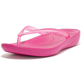 Tongs FitFlop Women iQushion Flip Flop Transparent Fuchsia Rose