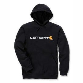 Pull Carhartt Men Signature Logo Hooded Sweatshirt Black