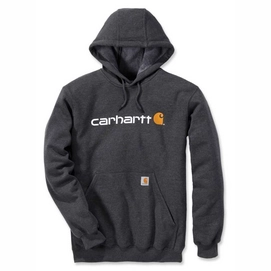 Pullover Carhartt Signature Logo Hooded Sweatshirt Men Carbon Heather-XS