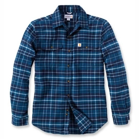 Blouse Carhartt Men L/S Trumbull Slim Fit Flannel Shirt Stream Blue