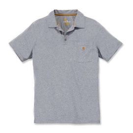 Polo Carhartt Homme Force Cotton Delmont Pocket Heather Grey-S