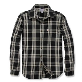 Chemise Carhartt Men L/S Essential Open Collar Shirt Plaid Black-XXL