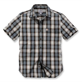Blouse Carhartt Men S/S Essential Open Collar Shirt Plaid Steel Blue-S