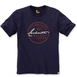 T-Shirt Carhartt Men Detroit Born Logo S/S Navy-XS