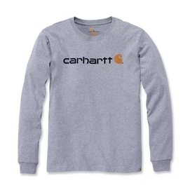 T-Shirt Carhartt Men Core Logo L/S Heather Grey-S