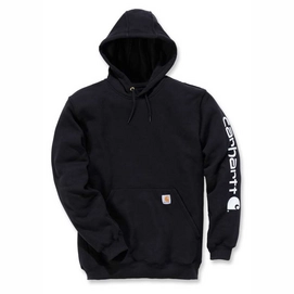 Sweat Carhartt Men Sleeve Logo Hooded Sweatshirt Black-XXL